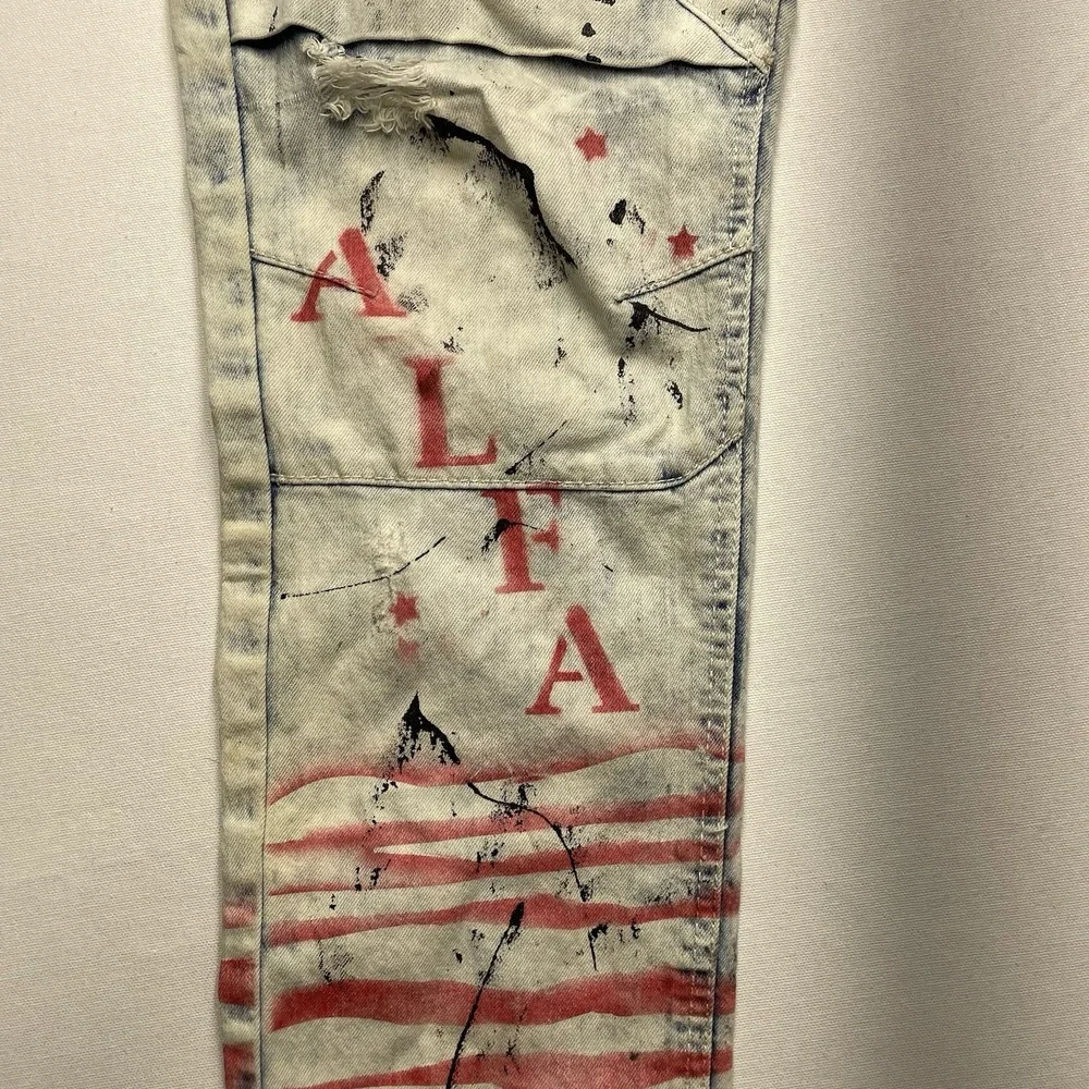 Vintage SouthPole Skinny‎ Jeans 34x32 Graffiti Alpha Omega Paint Skater Y2K